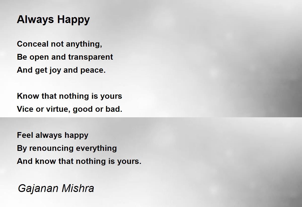 Always Happy - Always Happy Poem by Gajanan Mishra