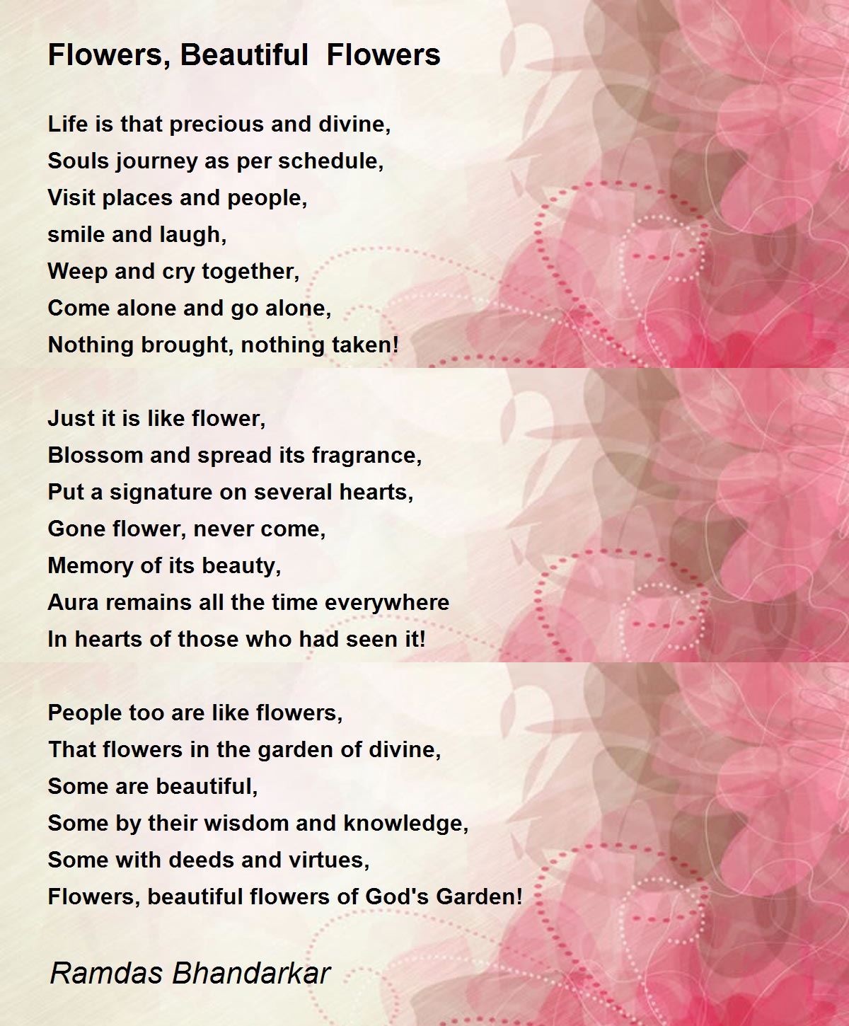 Flowers, Beautiful Flowers - Flowers, Beautiful Flowers Poem by ...