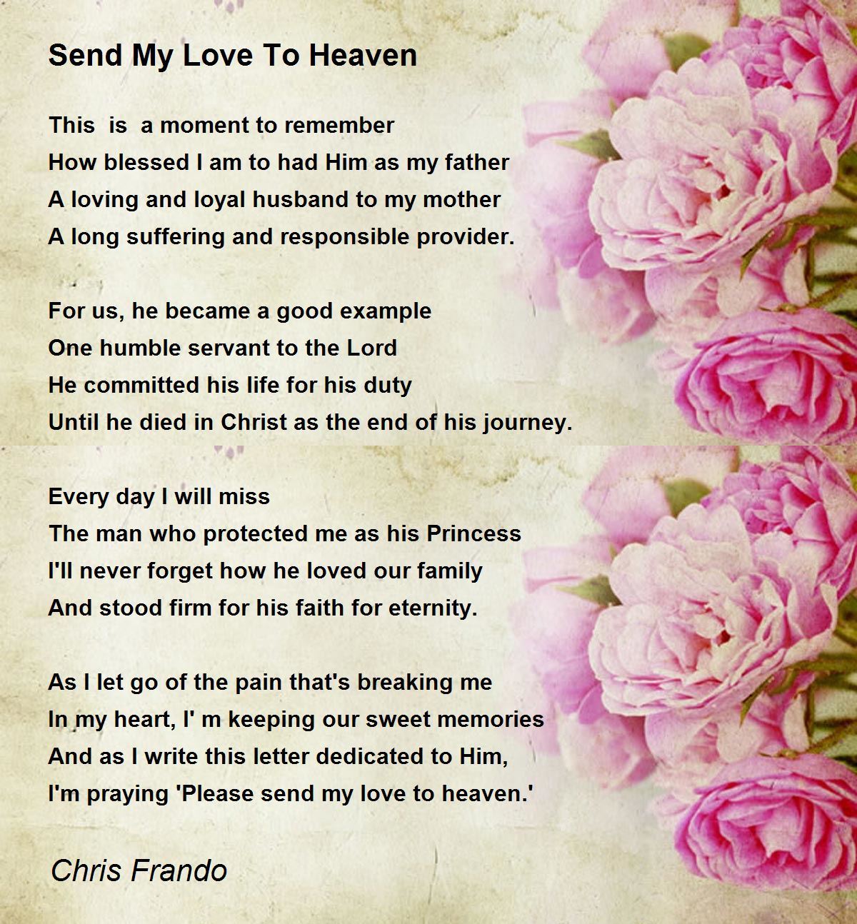 to my husband in heaven poem
