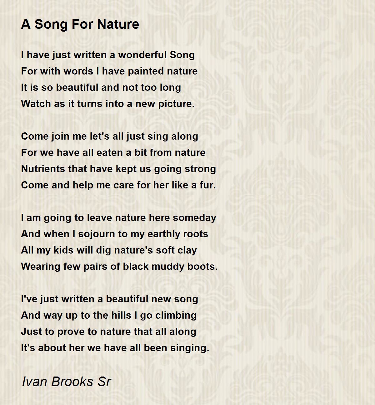song of nature poem
