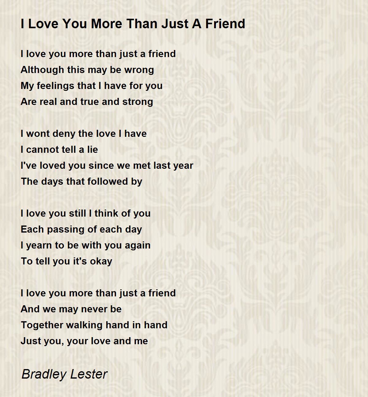 I Love You More Than Just A Friend - I Love You More Than Just A ...