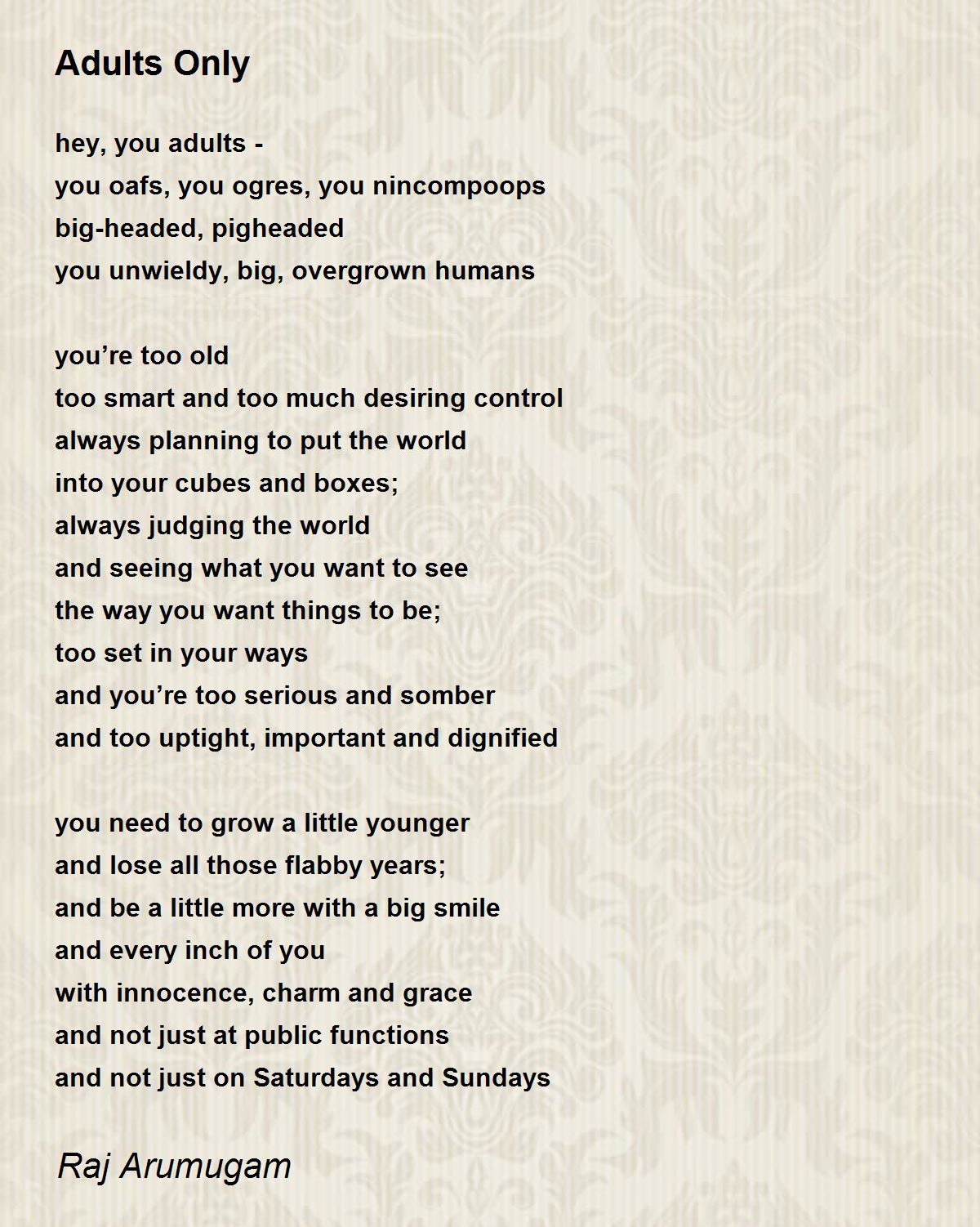 S Only Poem By Raj Arumugam