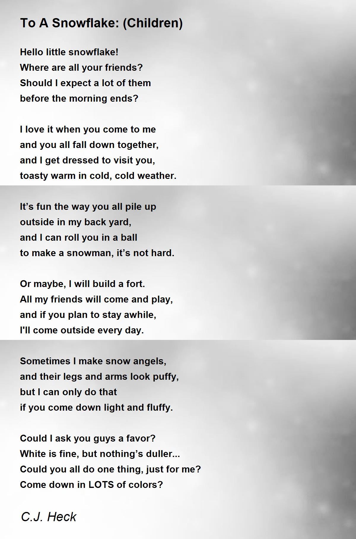 snowflake poem for kids