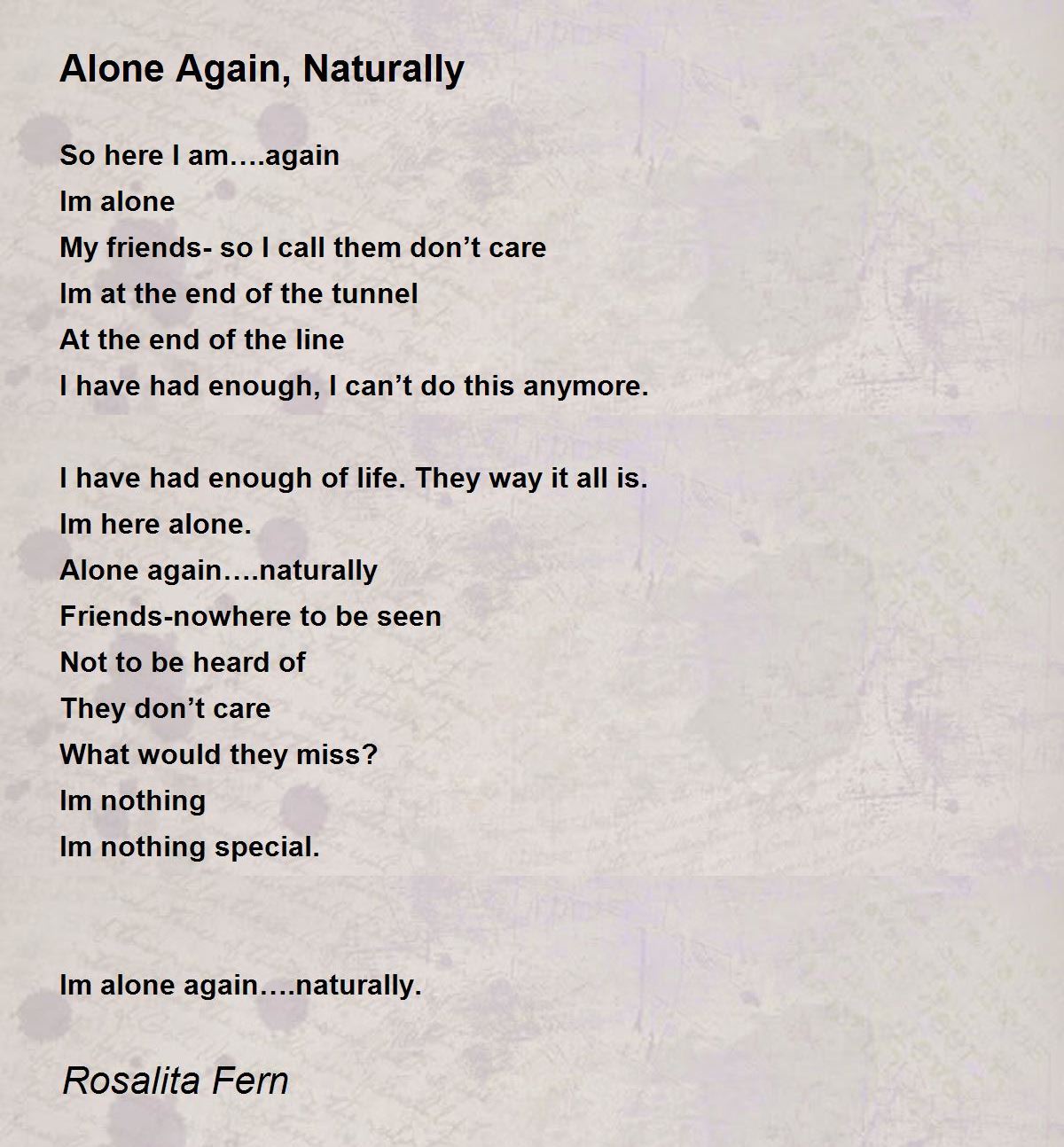 Alone Again Naturally Gilbert O`Sullivan Lyrics 