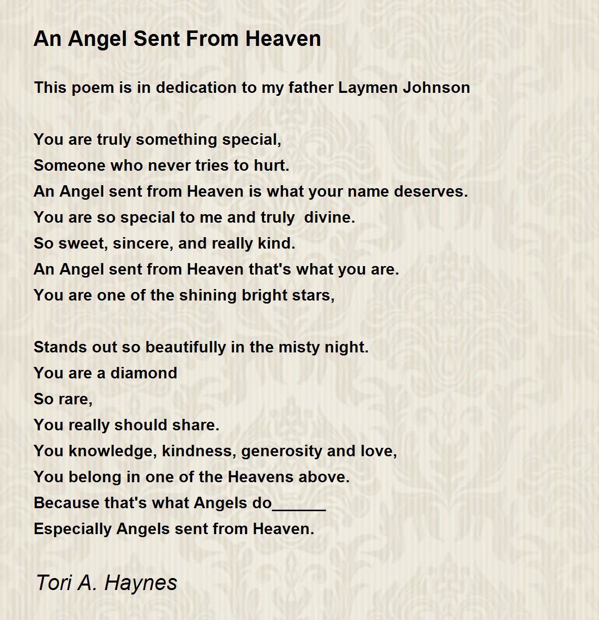angel going to heaven poem