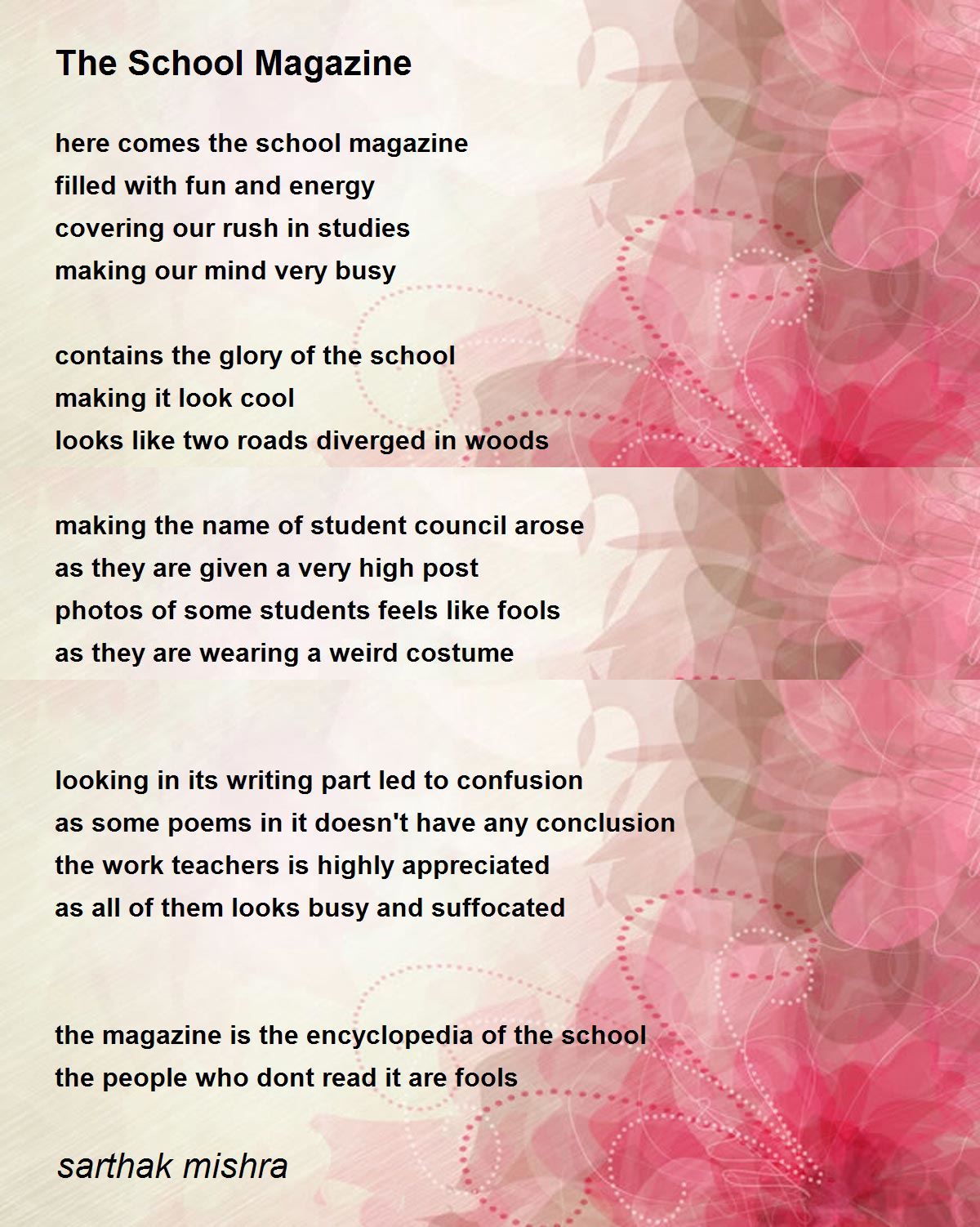 The School Magazine - The School Magazine Poem by sarthak mishra