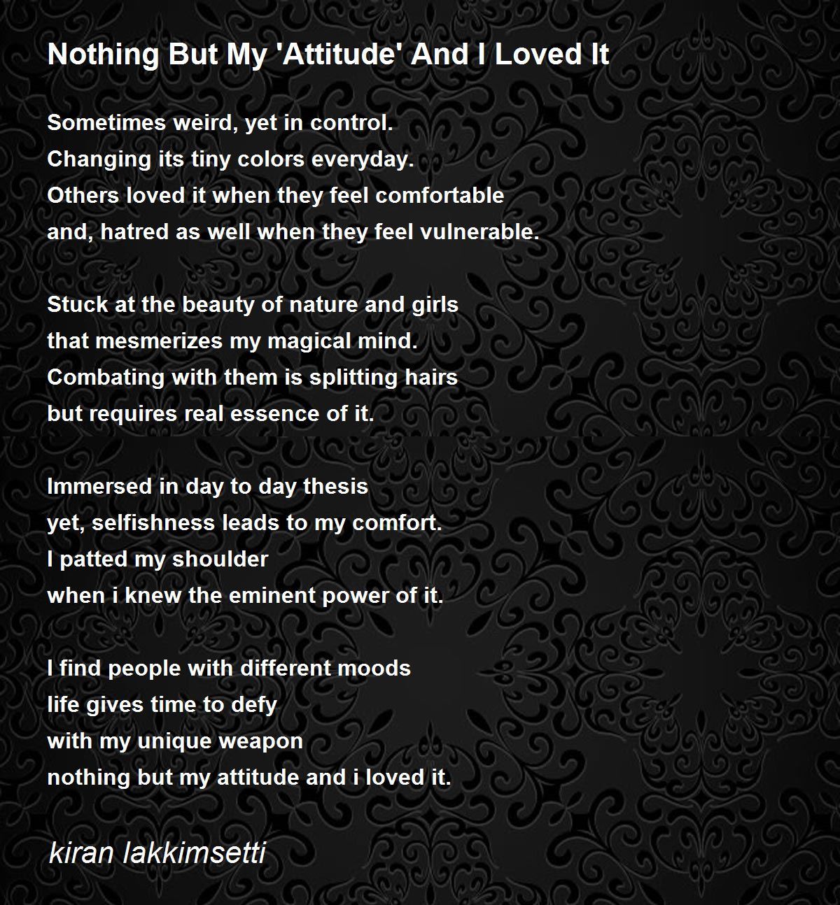 Nothing But My 'Attitude' And I Loved It - Nothing But My ...