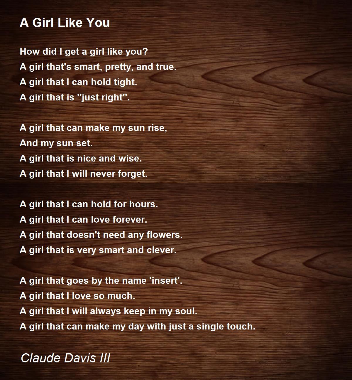 cute poems for girls you like