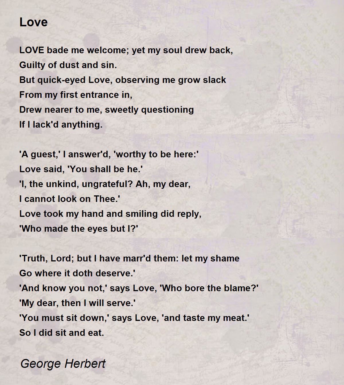 Love Poem By George Herbert
