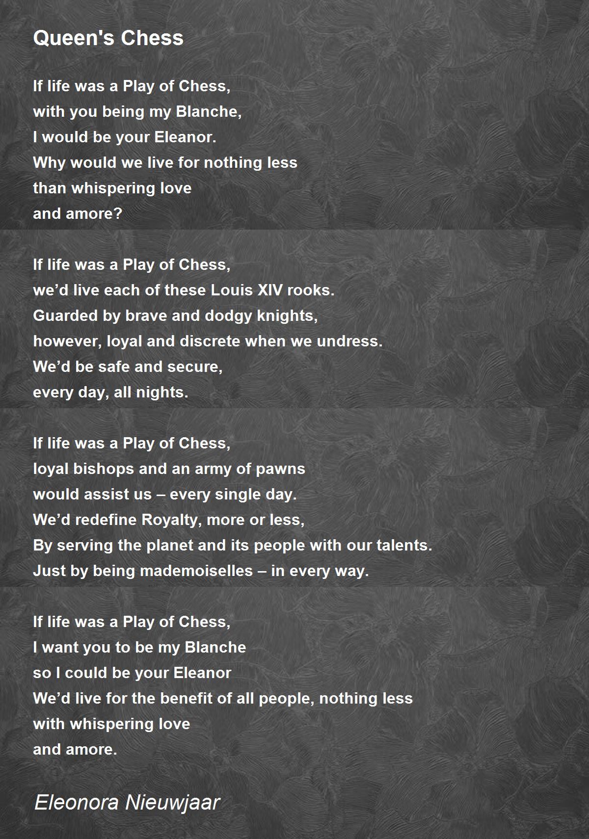 chess poem summary ​ 