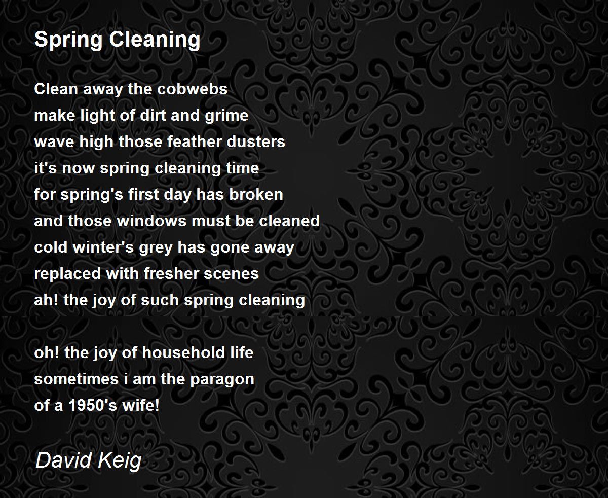 Spring Cleaning - Spring Cleaning Poem by David Keig