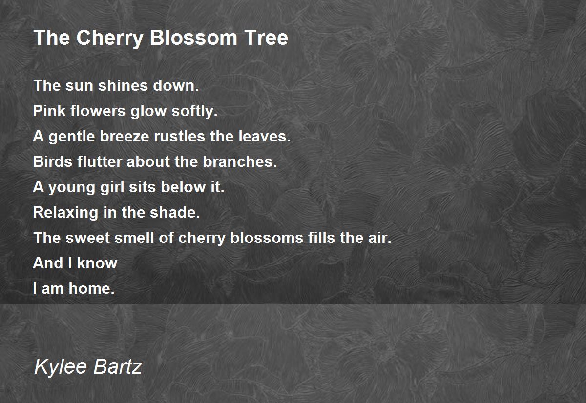 The Cherry Blossom Tree Poem By Kylee Bartz
