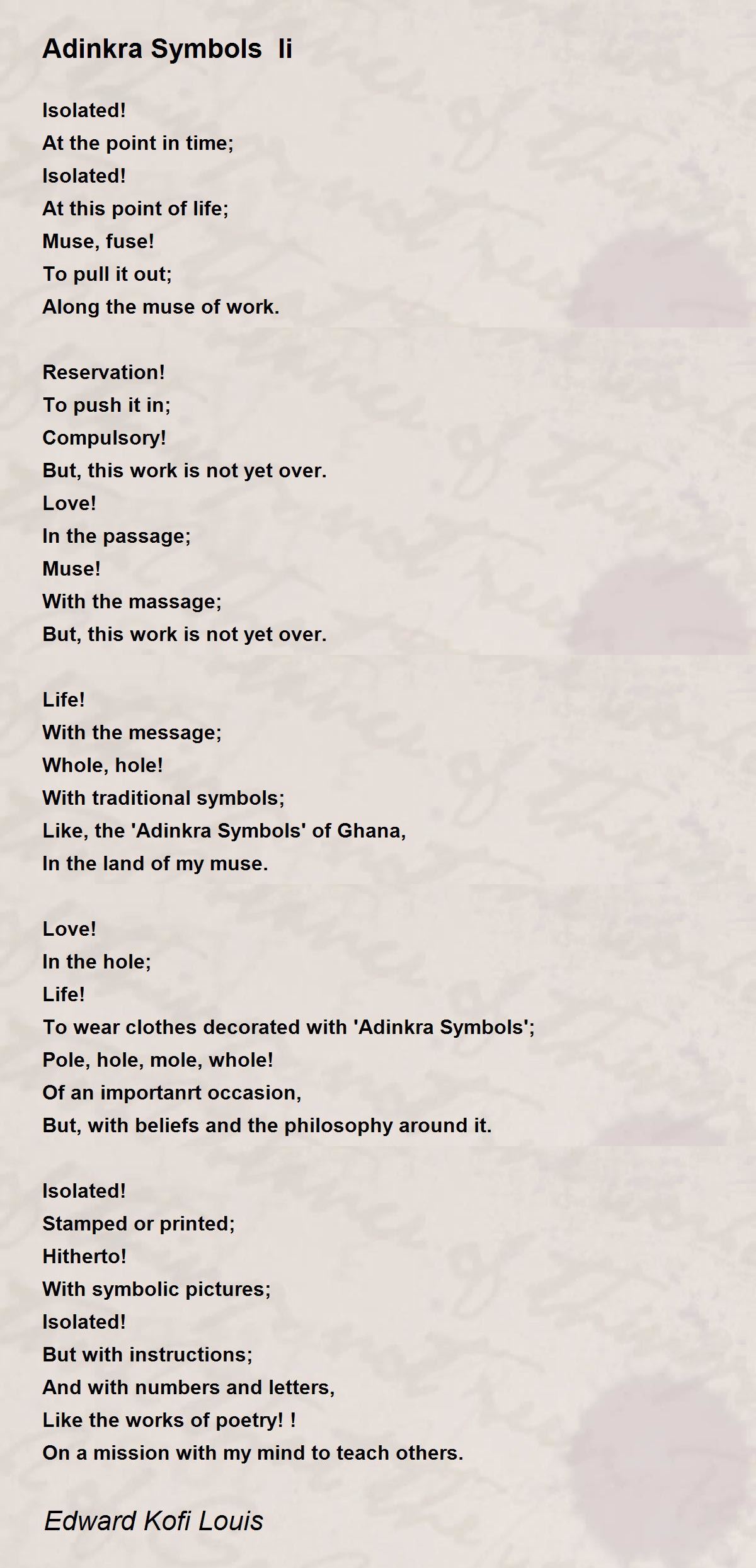 THE AFRICAN SYMBOLS: The Symbolic Poems: Oku, Magnus
