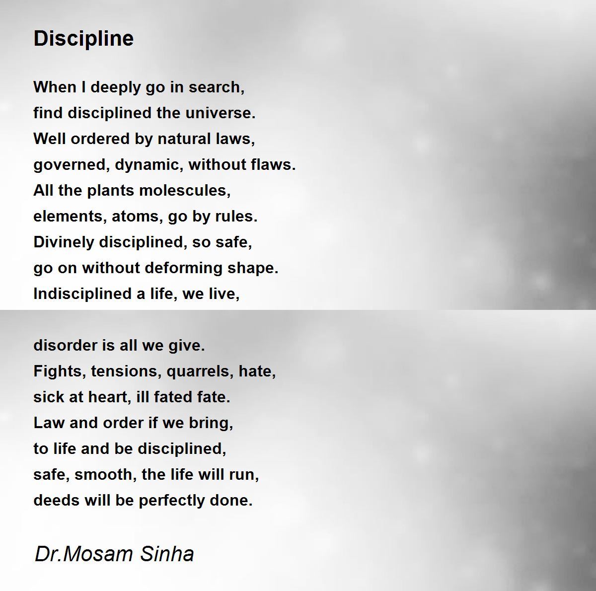 Discipline - Discipline Poem by  Sinha