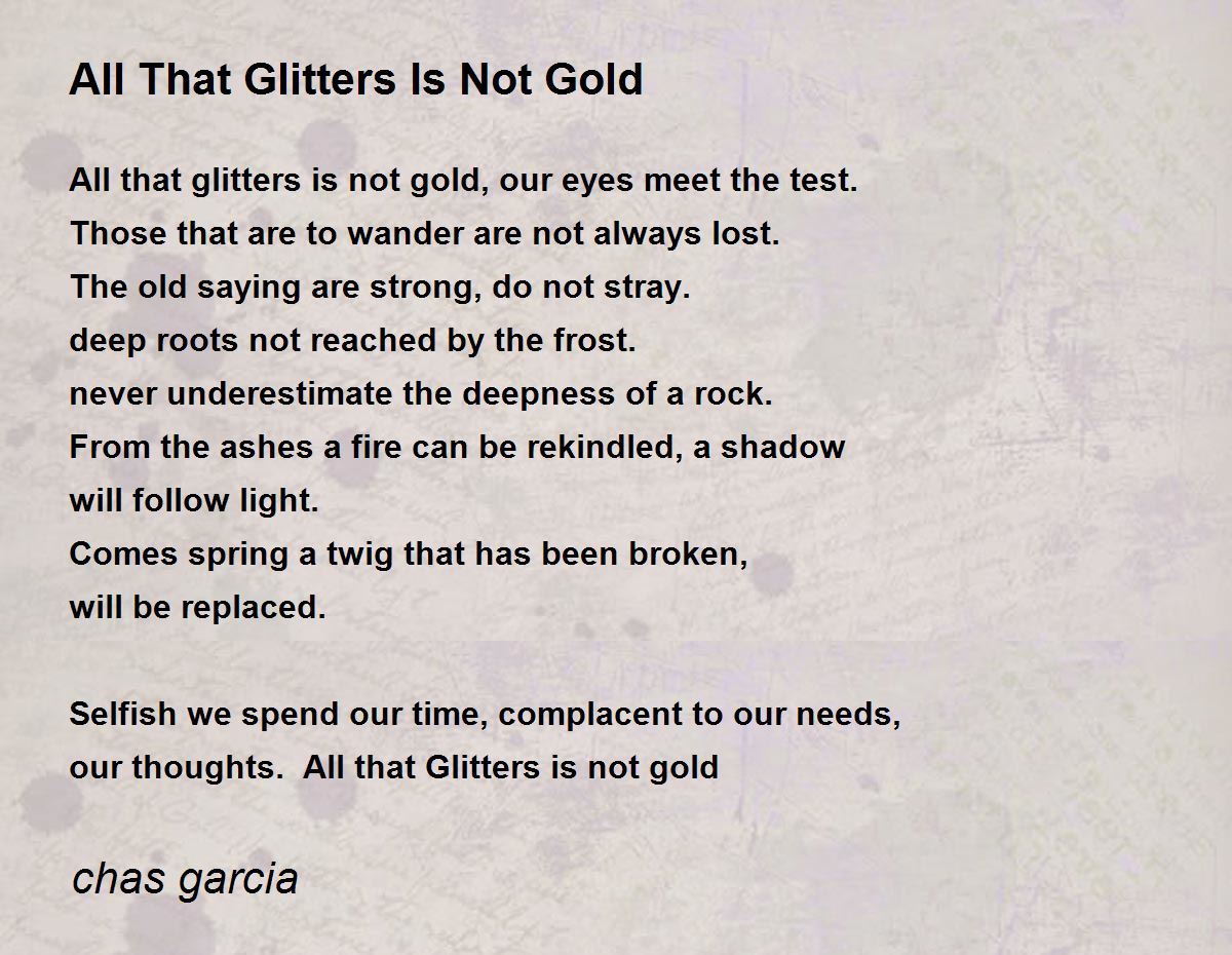 not all that is gold glitters quote
