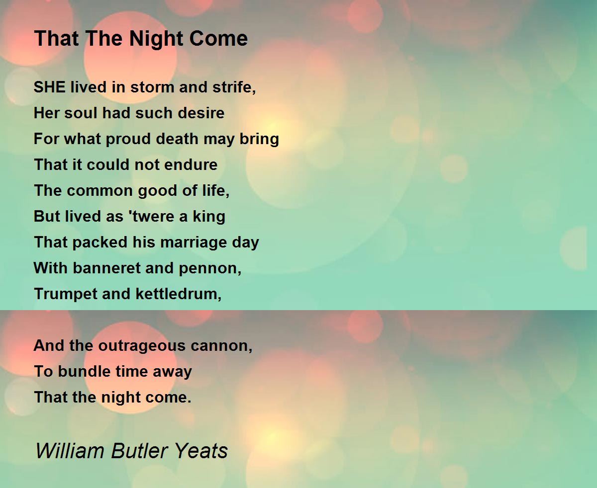 the last night that she lived poem