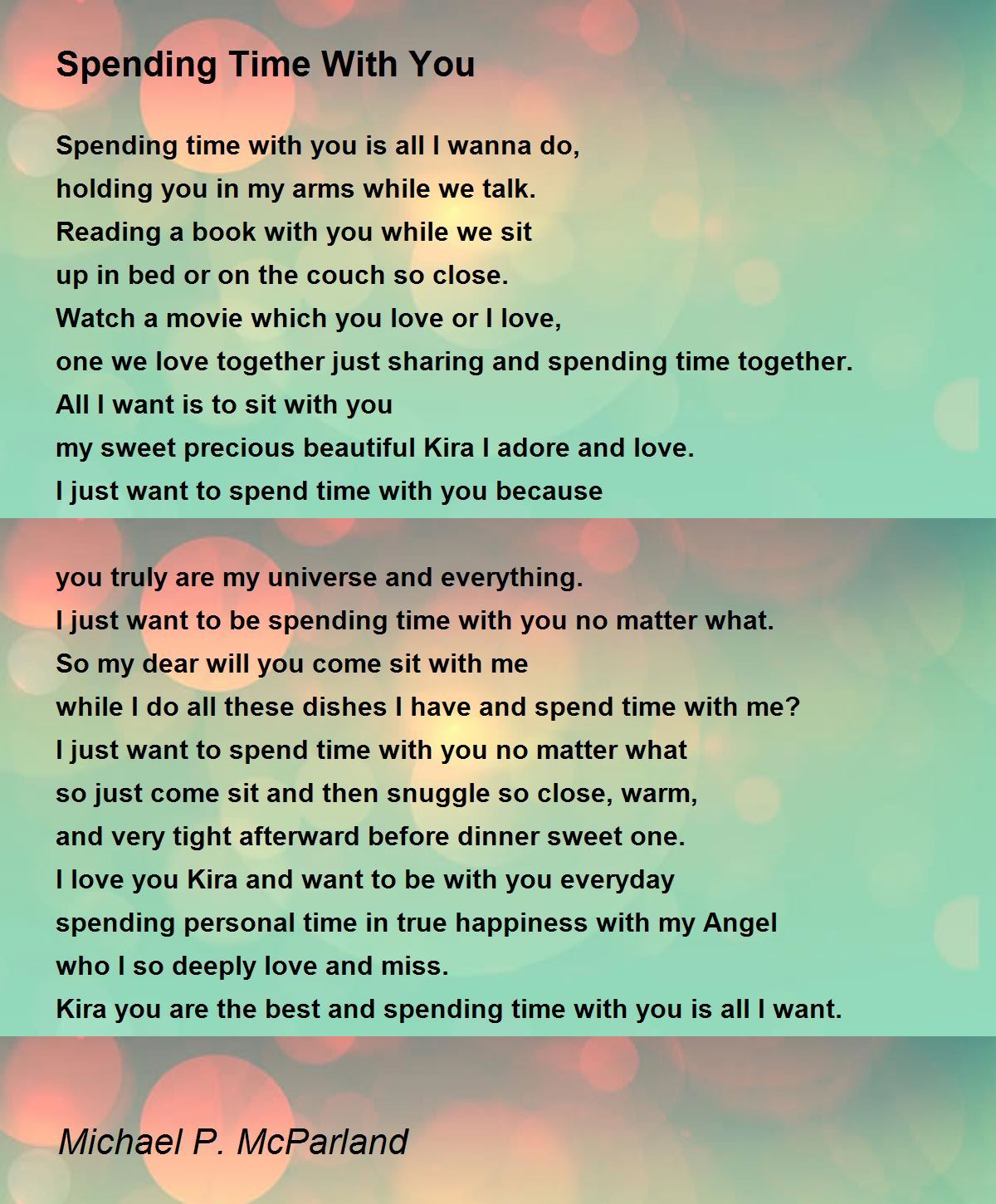 Spending The Night With You - Spending The Night With You Poem by Michael  P. McParland