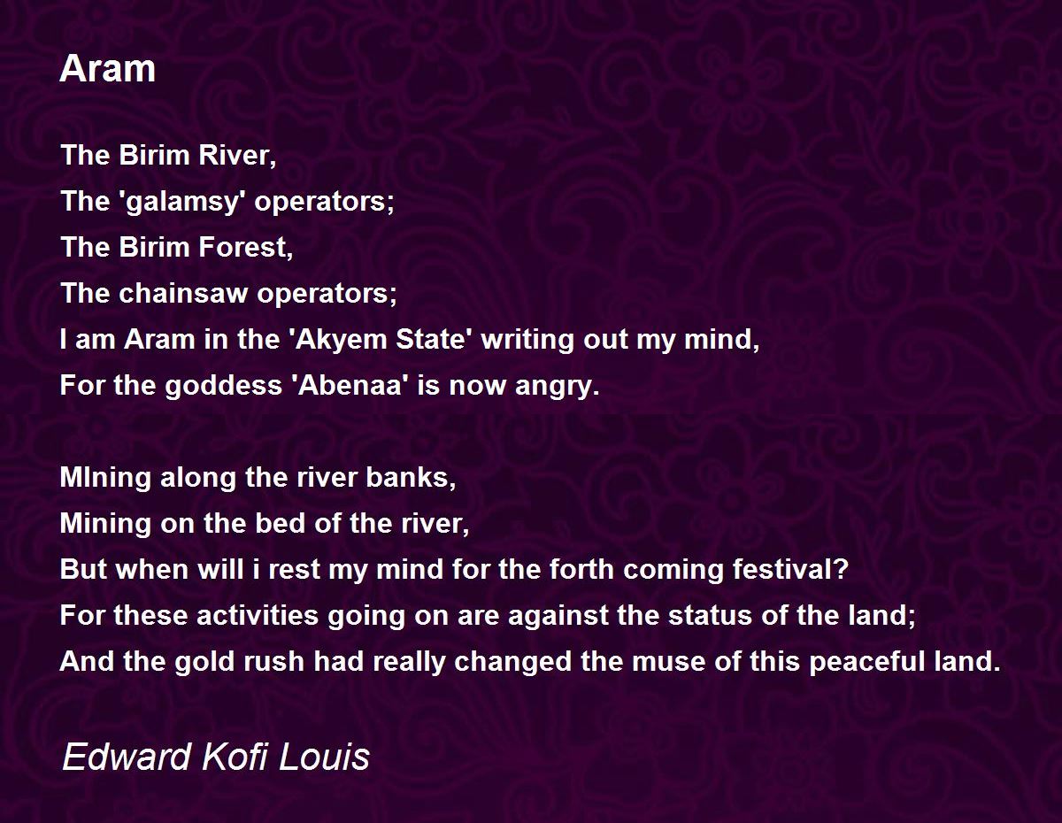Aram - Aram Poem by Edward Kofi Louis