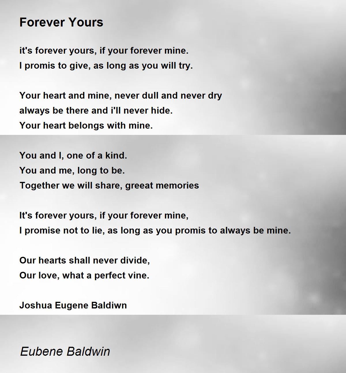 Forever Yours - Forever Yours Poem by Eubene Baldwin
