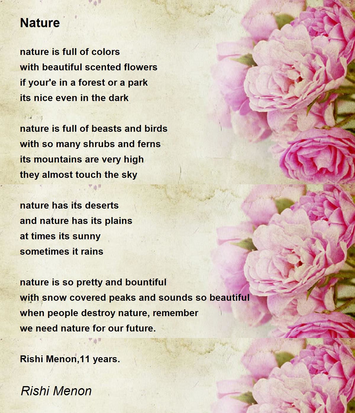 poem on nature short