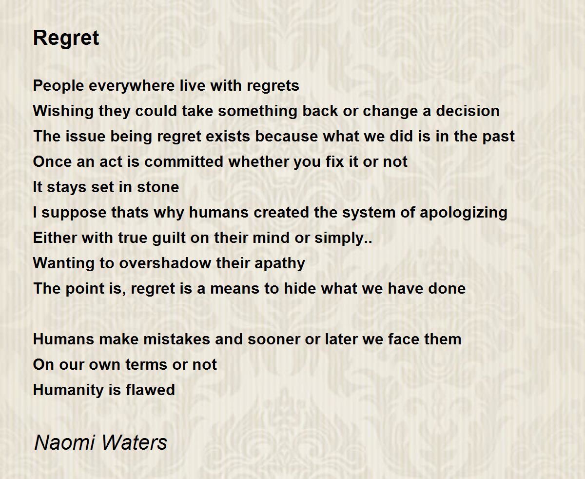Mistakes vs. Regrets