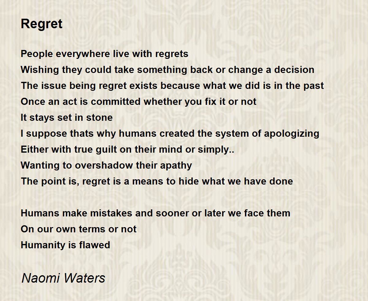 We Are Not Our Mistakes/Regrets –