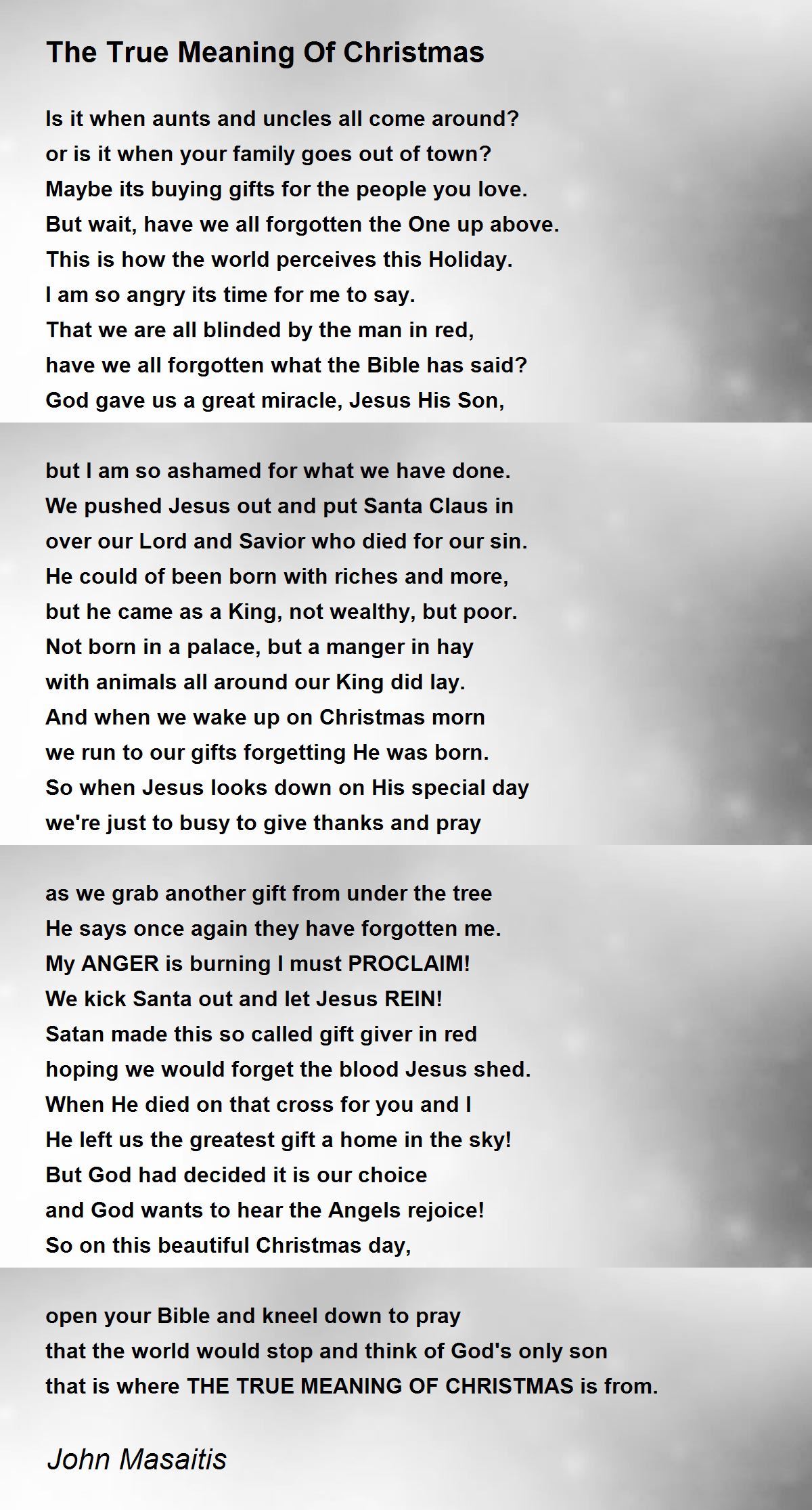 The True Meaning Of Christmas - The True Meaning Of Christmas Poem