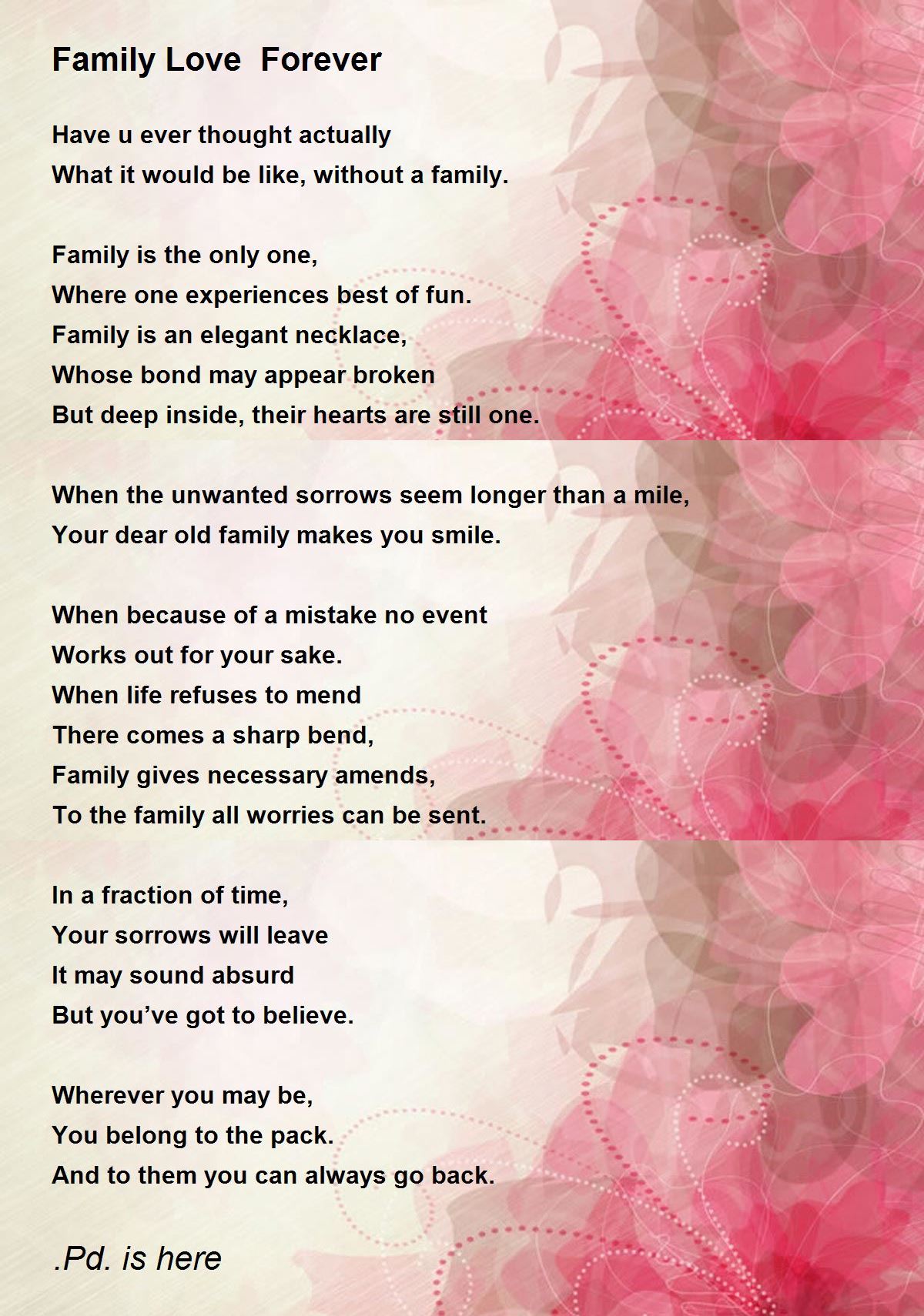 Family Love Forever Poem