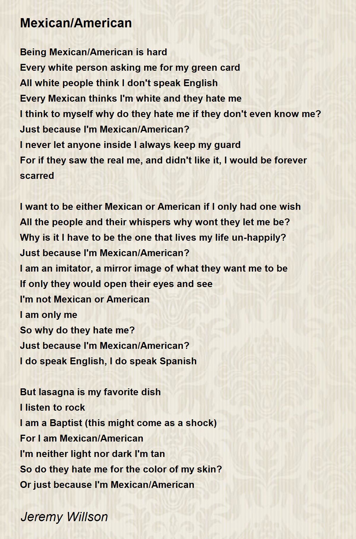 proud to be mexican poems