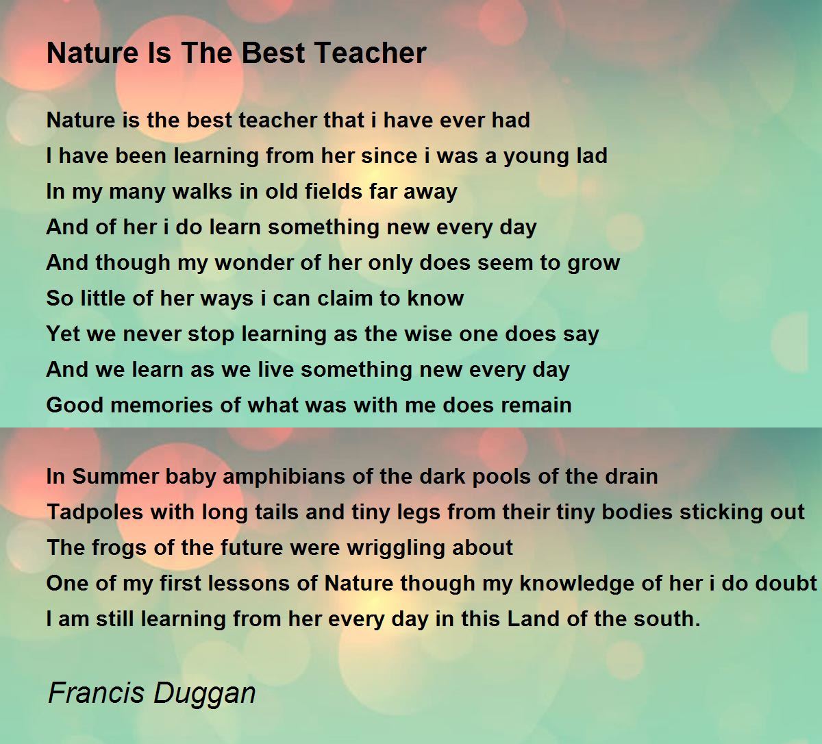 essay on nature a great teacher