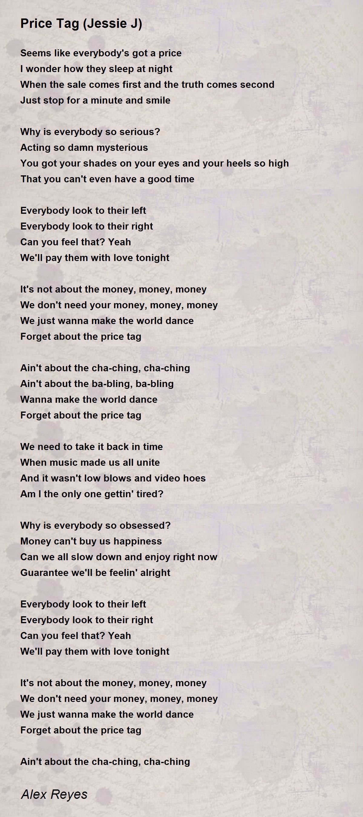 Jessie J – Price Tag Lyrics