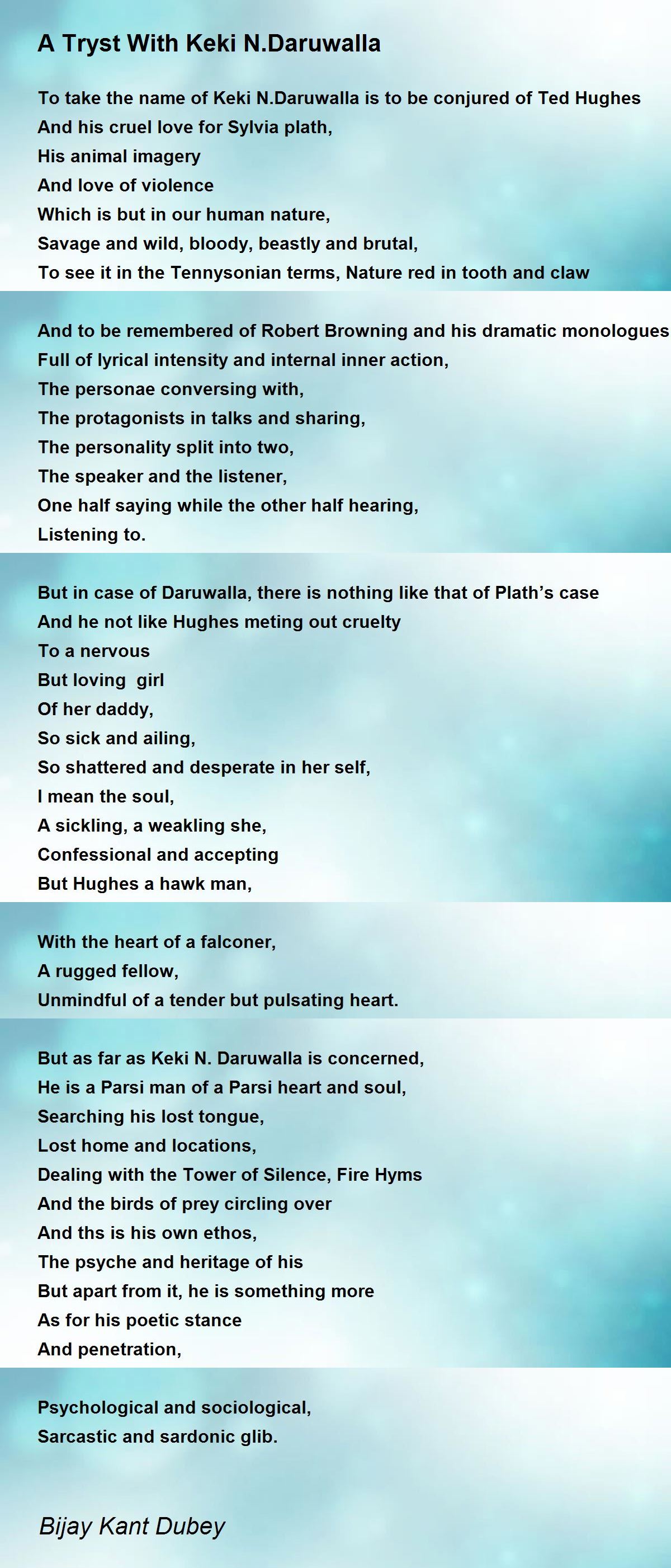 A Tryst With Keki  - A Tryst With Keki  Poem by Bijay  Kant Dubey