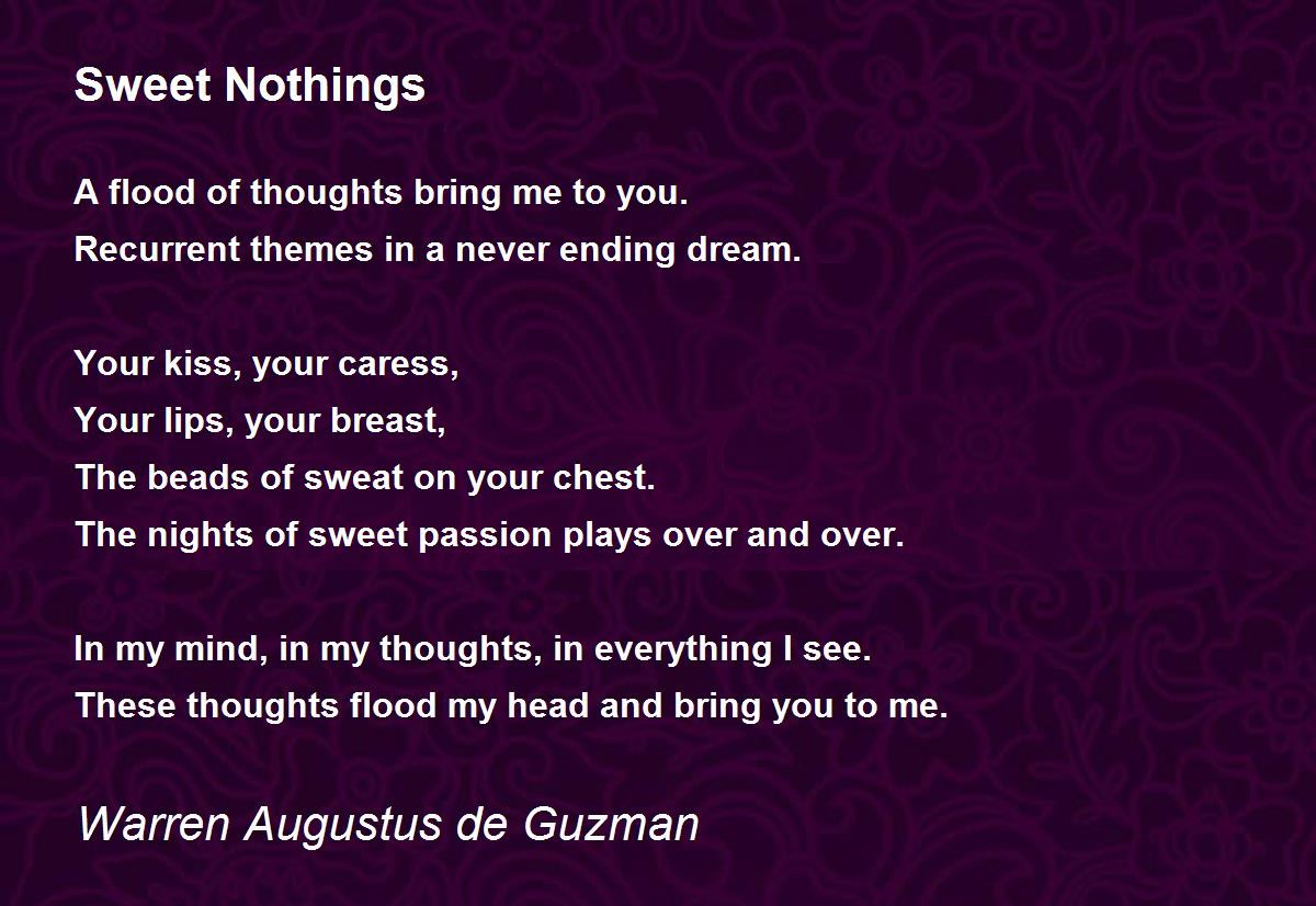 Sweet Nothings - Sweet Nothings Poem by Warren Augustus de Guzman