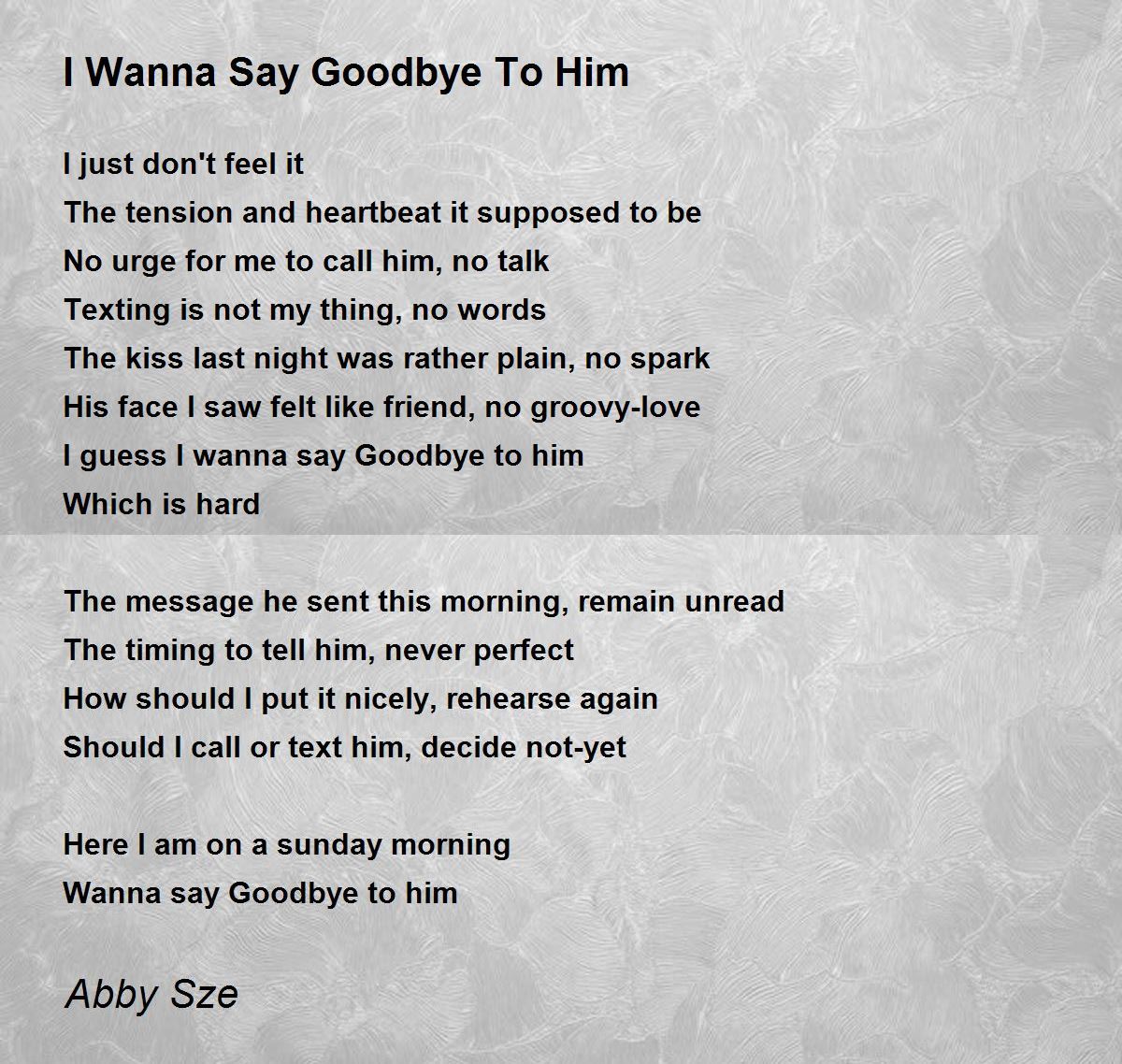 saying goodbye to someone you love poems