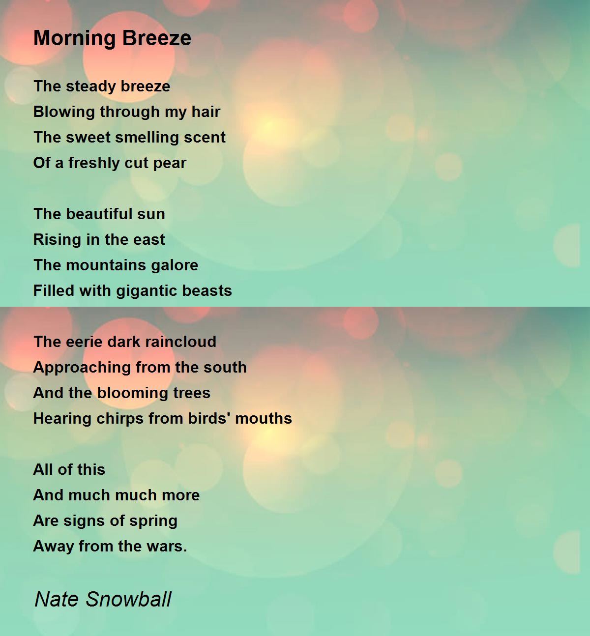 Morning Breeze - Morning Breeze Poem by Nate Snowball