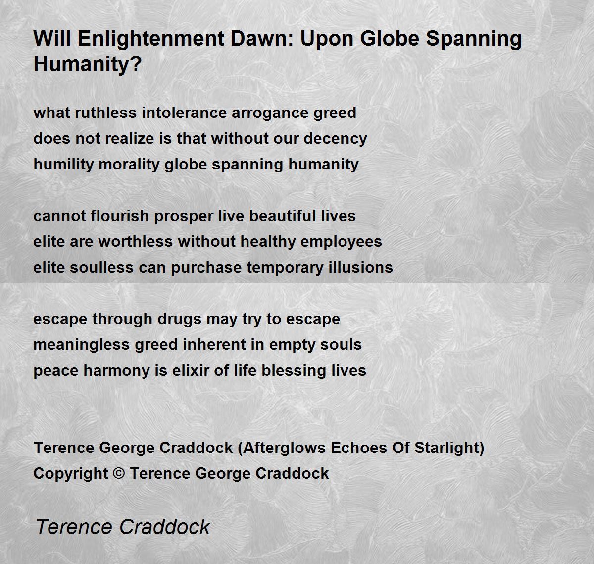 Spirit Enlightened Ancient Rebirths Renaissance Future - Spirit Enlightened  Ancient Rebirths Renaissance Future Poem by Terence Craddock