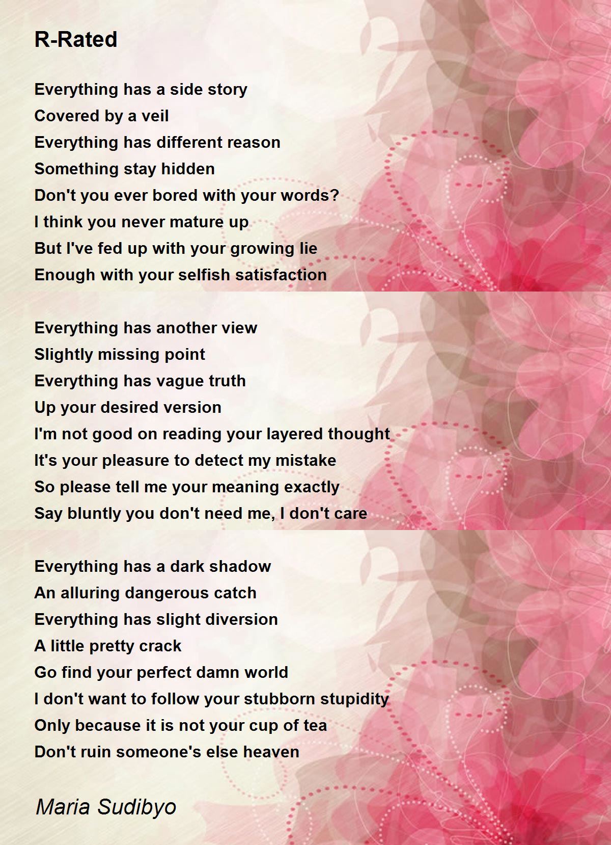 R-Rated - R-Rated Poem by Maria Sudibyo
