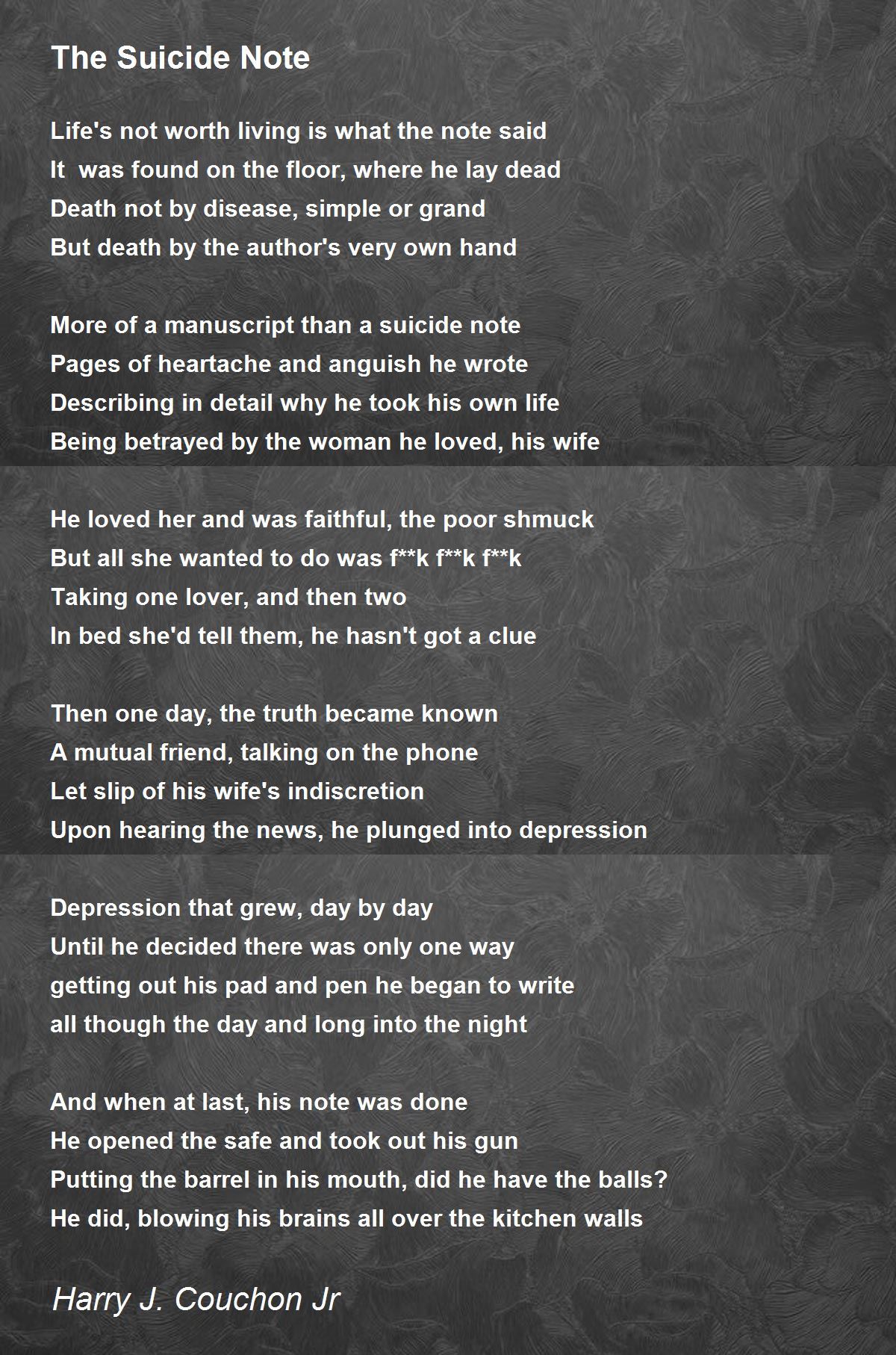 the suicide note poem