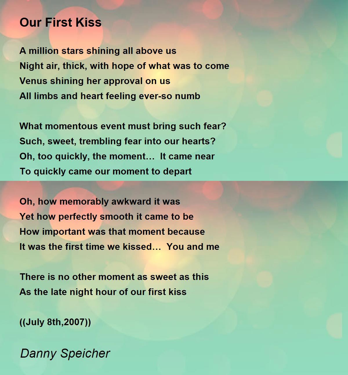 our first kiss poems