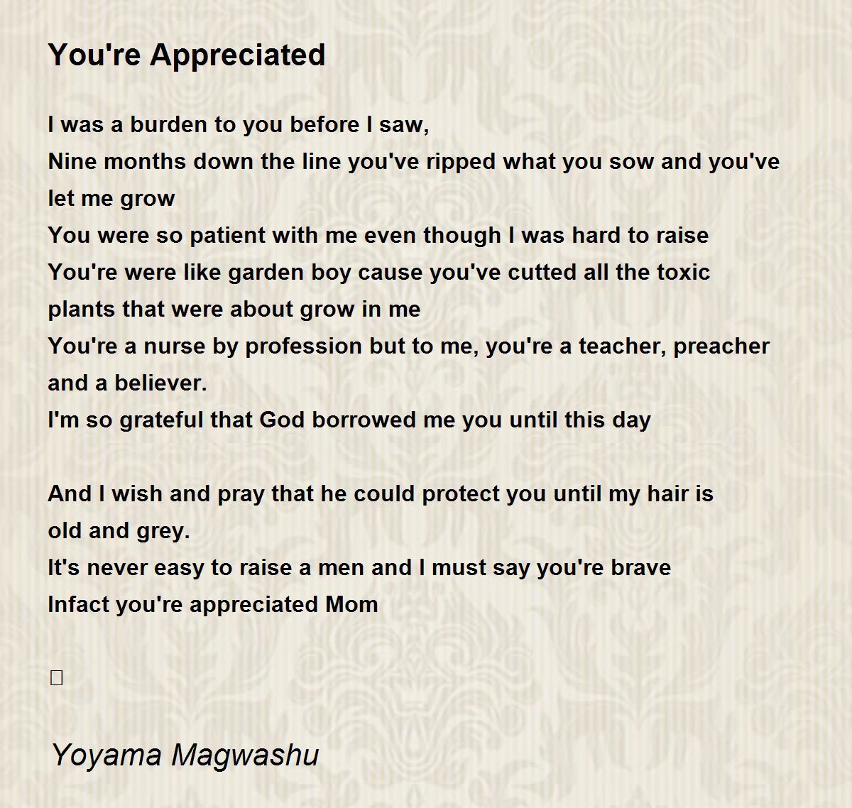 You're Appreciated!